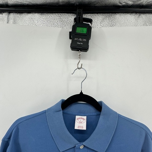 Brooks Brothers 346 Original Fit Long Sleeve Polo Shirt Mens L Blue Cotton - Picture 9 of 9